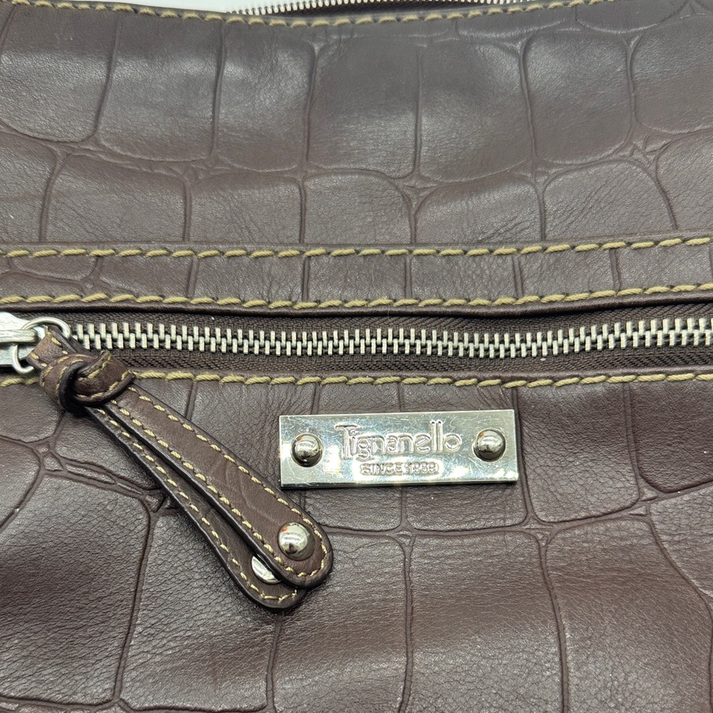 Tignanello Dark Brown Croc-Embossed Crossbody Bag BRN9332D - Picture 2 of 11